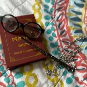 American Girl Harry Potter magic set with girl size metal wand necklace.